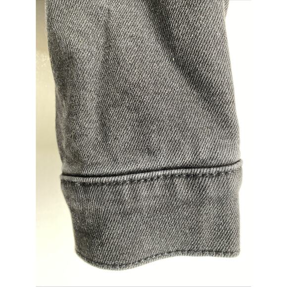 Hollister Black Denim Fleece Lined Cropped Jacket Women’s Medium 38” Chest NEW - Picture 5 of 9